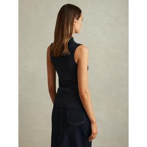 REISS Kimmy Knitted Sleeveless V-Neck Vest